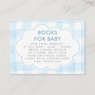 Blaue Gingham-Wellenrahmen-Bücher für Baby-Anfrage Begleitkarte