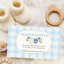 Blaue Gingham-Zitronen-Wäscheleine-Baby-Shower-Win