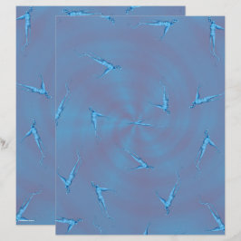 Blaue Ginseng-Mann-Schrappbuch-Papier 2-seitige Se