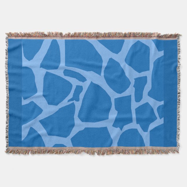 Blaue Giraffe Textur-Wurfdecke Decke (Vorderseite)