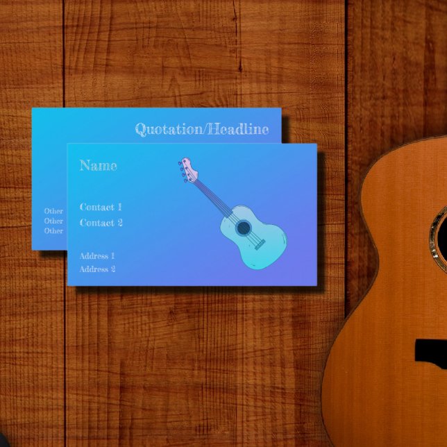 blaue Gitarre - GradientenVisitenkarte Visitenkarte (Von Creator hochgeladen)