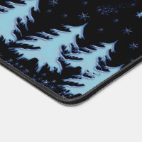 Blaue, glänzende Weihnachtsbäume und Sterne am Nac