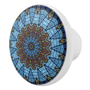 Blaue Glas-Keramik-Schubladengriff Schrankknopf Keramikknauf