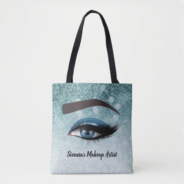 Blaue Glastenaugen | Makeup artist Tasche (Vorderseite)