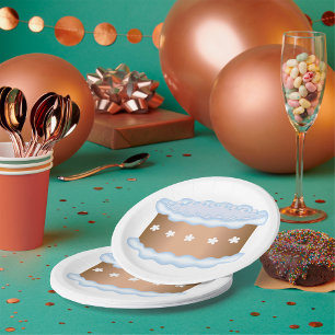 Blaue Glasur-Torte Bäckerei Dessert Pappteller