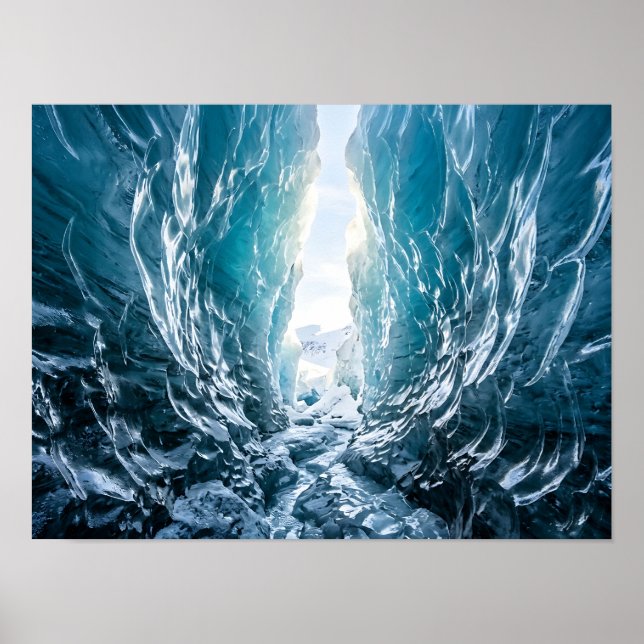 Blaue Gletschereis-Passage Naturposter Poster (Vorne)