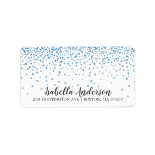 Blaue Glitter-Baby-Shower-Adressetikett Adressaufkleber