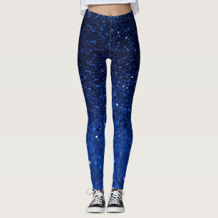 Blaue Glitter-Effekt-Frauen-Leggings Leggings