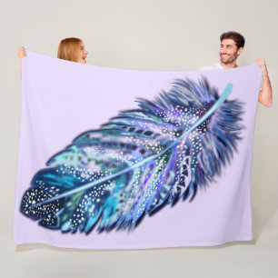 Blaue Glitter-Feder-Fliesblanket - Farbe wählen Fleecedecke