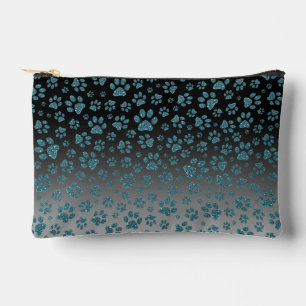 Blaue Glitter-Lichteffekt-Druck-Pfoten Zubehörtasche