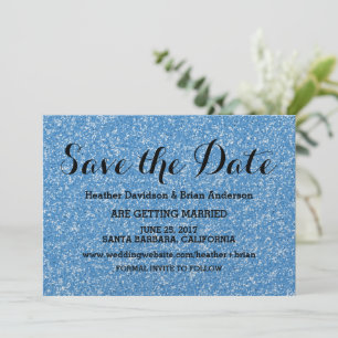 Blaue Glitter Save-the-Date-Einladung Einladung