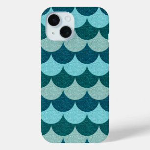 Blaue Glitterie Mermaid-Skalenmuster Case-Mate iPhone Hülle