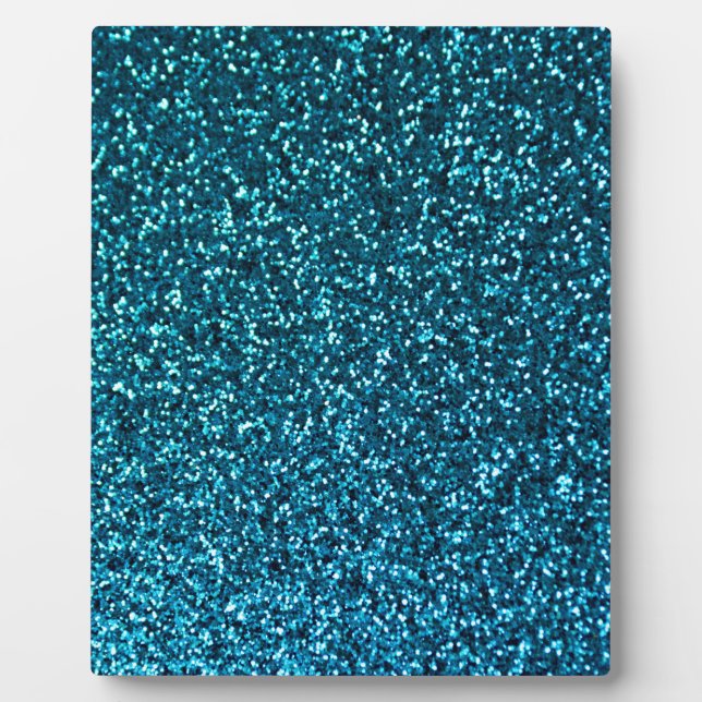 Blaue Glitterie Muster Fotoplatte (Vorderseite)