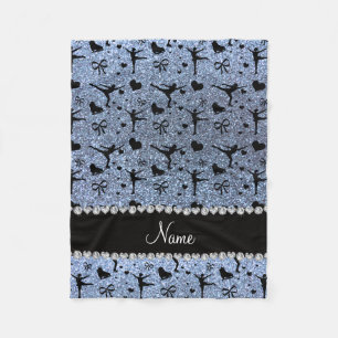 Blaue Glitterpastellzahl Skaten des individuellen Fleecedecke