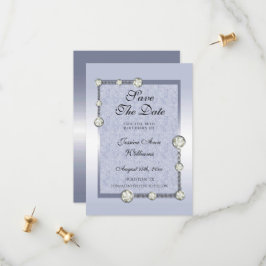 Blaue Glitzer & Diamantdekoration Geburtstag Save The Date