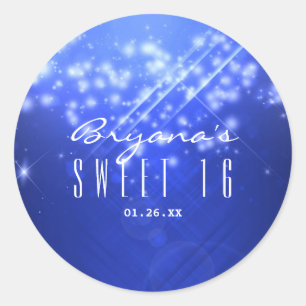 Blaue Glitzer Glam Club Vibe PARTY Aufkleber