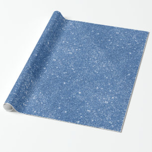 Blaue Glitzer-Glitzern Geschenkpapier