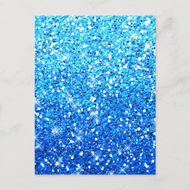 Blaue Glitzer Glitzern Textur Postkarte (Vorderseite)