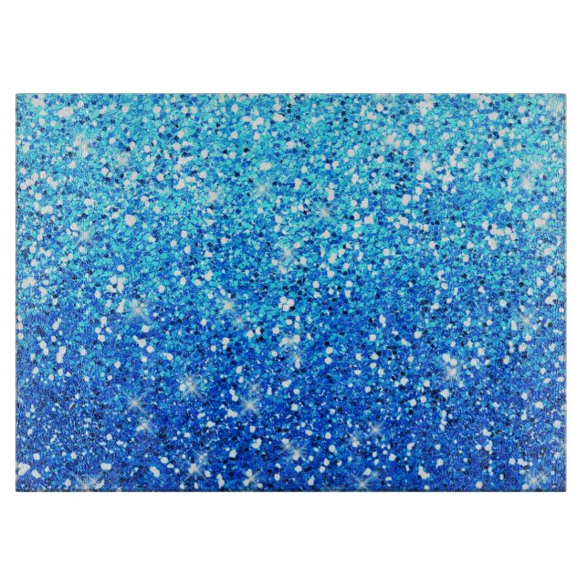 Blaue Glitzer Glitzern Textur Schneidebrett (Vorderseite)