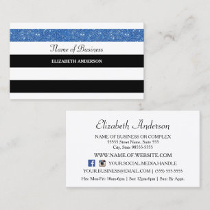 Blaue Glitzer mit breiter Horizontale Streifen für Visitenkarte