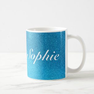 Blaue Glitzer-Tasse (kundengerecht) mit Ihrem Kaffeetasse