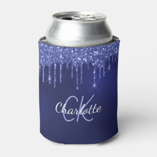 Blaue Glitzer Tropfen Dosenkühler