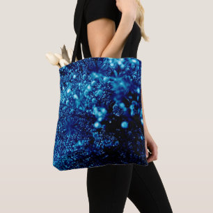 Blaue Glitzern Abstrakt Gefrierbläschen Tasche