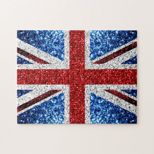 Blaue Glitzern unter der Flagge des Vereinigten Kö (Horizontal)
