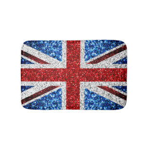 Blaue Glitzern unter der Flagge des Vereinigten Kö Badematte