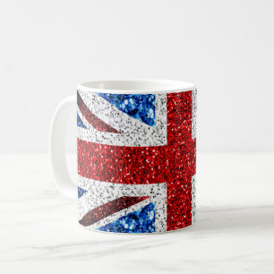 Blaue Glitzern unter der Flagge des Vereinigten Kö Kaffeetasse