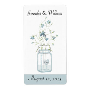 Blaue Glocken in einem Mason Jar Wedding Mini Wein