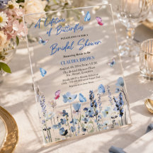 Blaue Glocken Wildblumen Schmetterlinge Brautparty