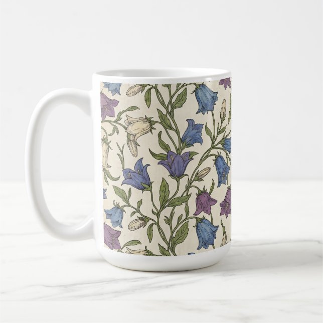 Blaue Glockenblumen-Muster - Ästhetische botanisch Kaffeetasse (Links)