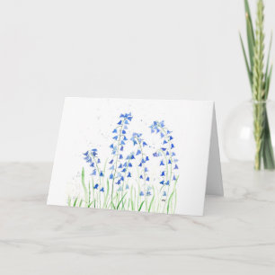 Blaue Glockenblumen Wasserfarben Waldgebiete Wasse Karte