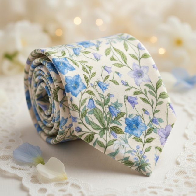 Blaue Glockenblumenwiese Krawatte (Von Creator hochgeladen)