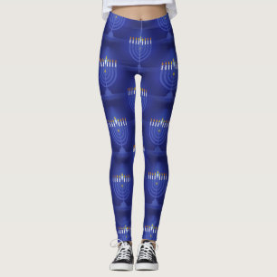 blaue glückliche Chanukka-Leggings Leggings