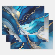 Blaue Gold-Achat-Marmor-Glitzer-Abstraktdesign