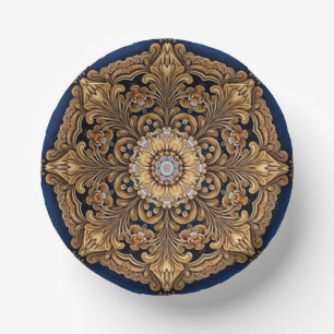 Blaue Gold Dekorative Papier Schalen Pappteller