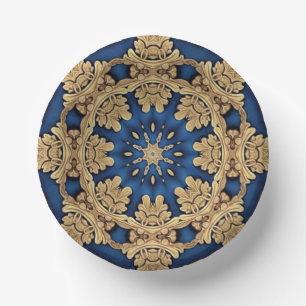 Blaue Gold Dekorative Papier Schalen Pappteller