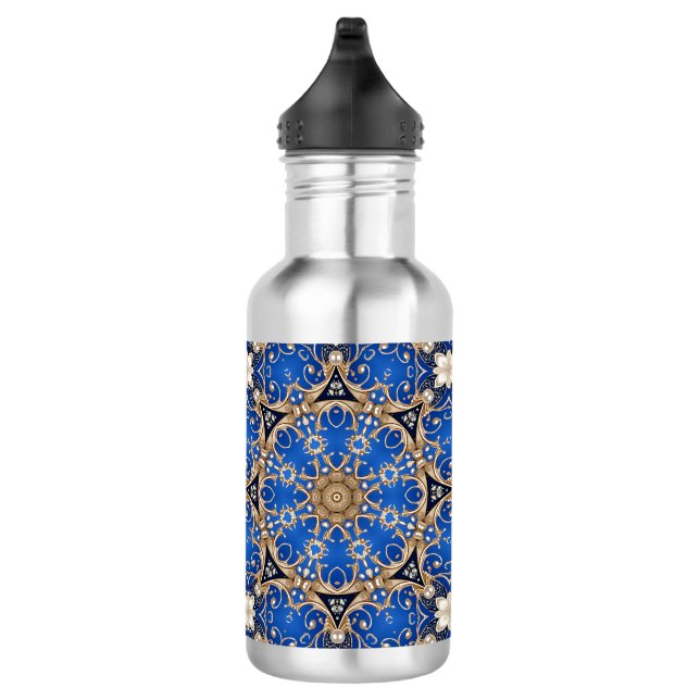 Blaue Gold Dekorative Wasserflasche (Rechts)