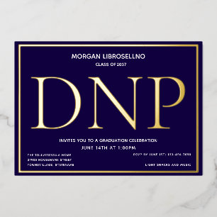 Blaue Gold DNP-Abschlussfeier Folieneinladung