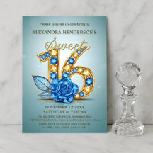 Blaue Gold-Edelstein-Rose Juwelen Sweet Sixteen