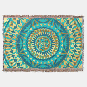 Blaue Gold-Fantasy-Mandala Decke