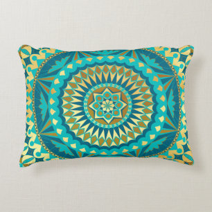 Blaue Gold-Fantasy-Mandala Dekokissen