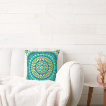 Blaue Gold-Fantasy-Mandala