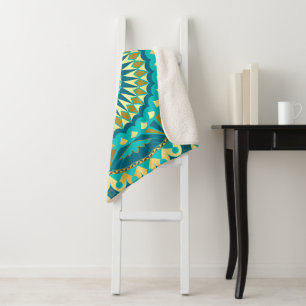 Blaue Gold-Fantasy-Mandala Sherpadecke