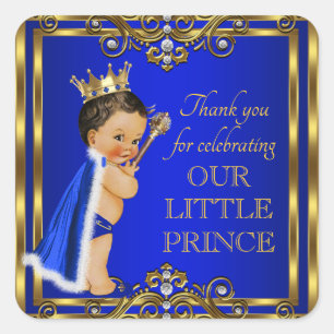 Blaue Gold Prinz Baby Shower Aufkleber