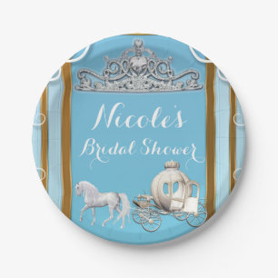 Blaue Gold Prinzessin Krone & Kutsche Sweet 16 Par Pappteller