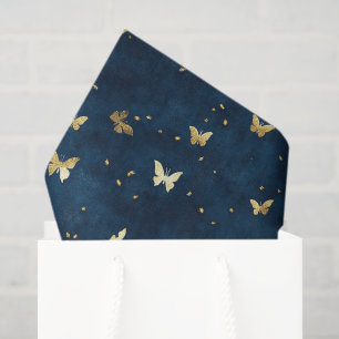 Blaue Gold Schmetterlinge Hochzeit Seidenpapier