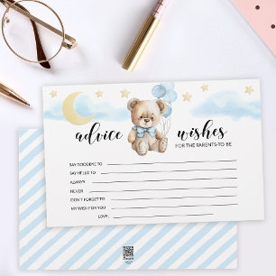 Blaue Gold Teddybär Baby Shower Beratungskarten mi Briefpapier